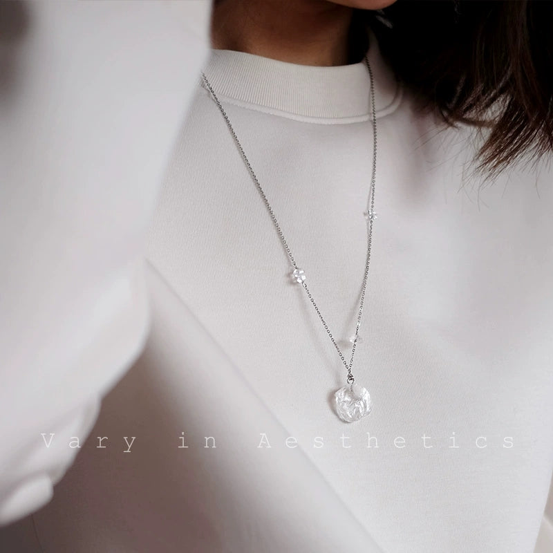 Crystal Stainless Steel Pendant Necklace 22“