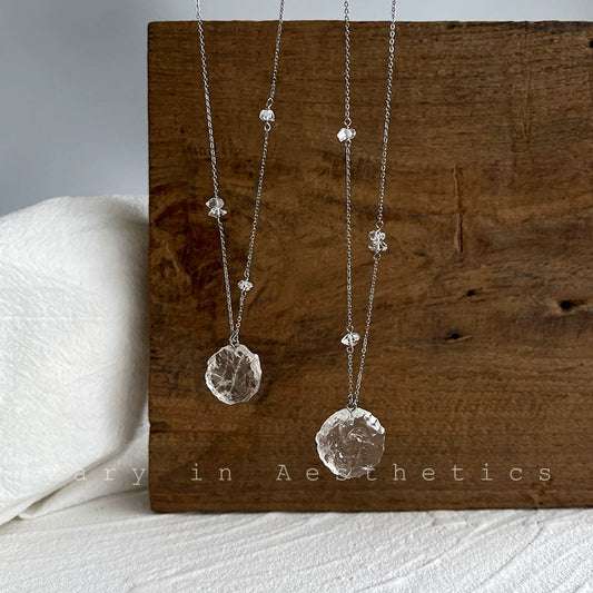 Crystal Stainless Steel Pendant Necklace 22“