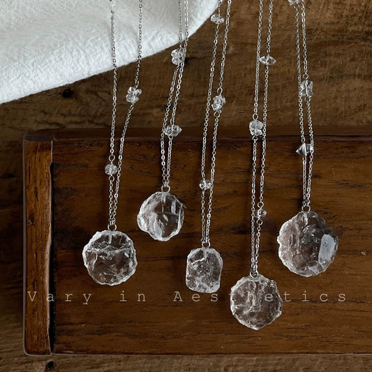 Crystal Stainless Steel Pendant Necklace 22“